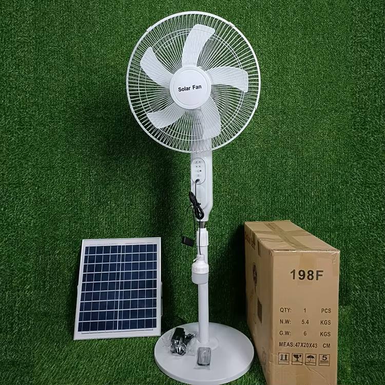 Quastore 16-inch solar stand fan with solar panel
